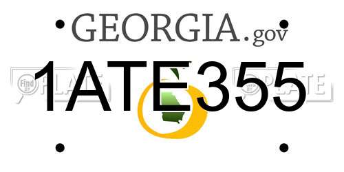1ATE355 Georgia License Plate