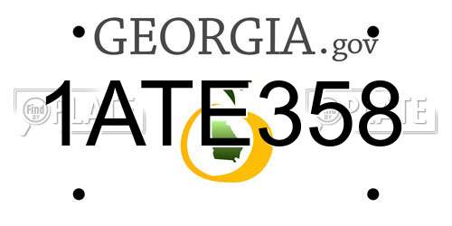 1ATE358 Georgia License Plate