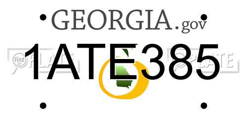 1ATE385 Georgia License Plate