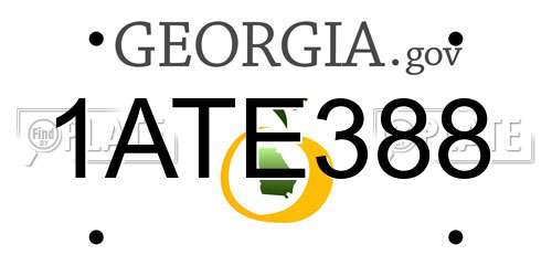 1ATE388 Georgia License Plate