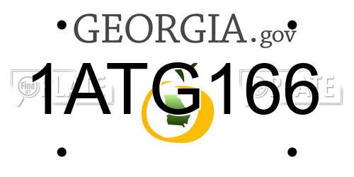 1ATG166 Georgia License Plate