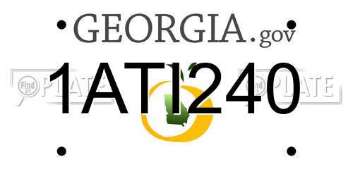 1ATI240 Georgia License Plate