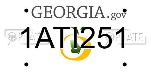 1ATI251 Georgia License Plate