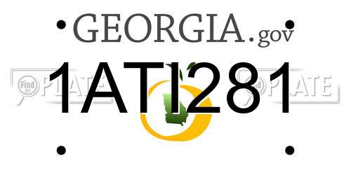 1ATI281 Georgia License Plate