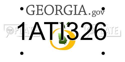 1ATI326 Georgia License Plate