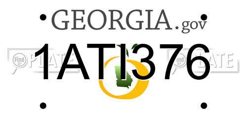 1ATI376 Georgia License Plate
