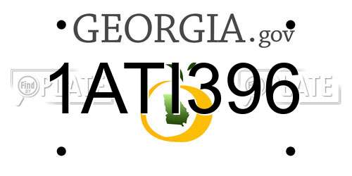 1ATI396 Georgia License Plate