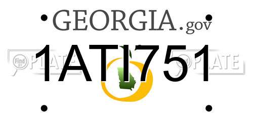 1ATI751 Georgia License Plate