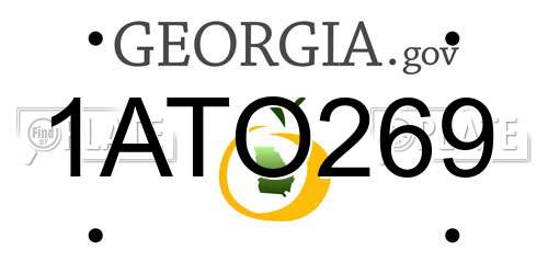 1ATO269 Georgia License Plate