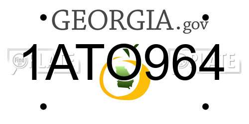 1ATO964 Georgia License Plate