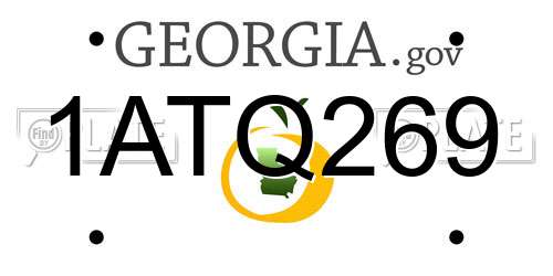 1ATQ269 Georgia License Plate