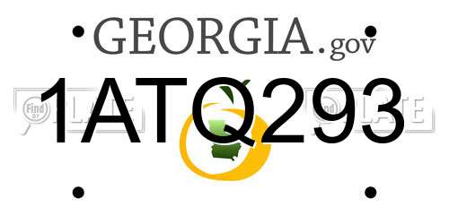 1ATQ293 Georgia License Plate