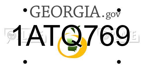 1ATQ769 Georgia License Plate