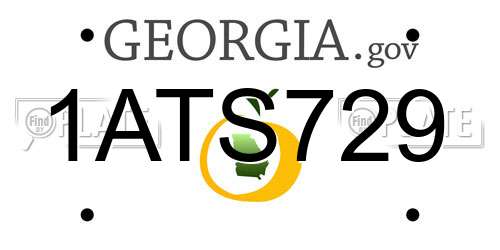 1ATS729 Georgia License Plate