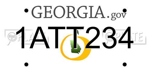 1ATT234 Georgia License Plate