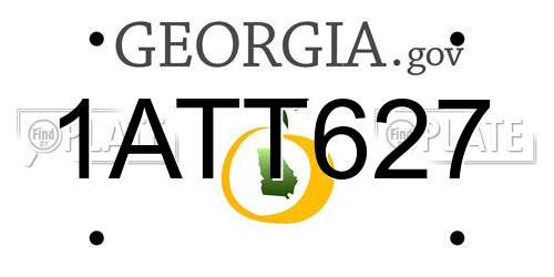 1ATT627 Georgia License Plate