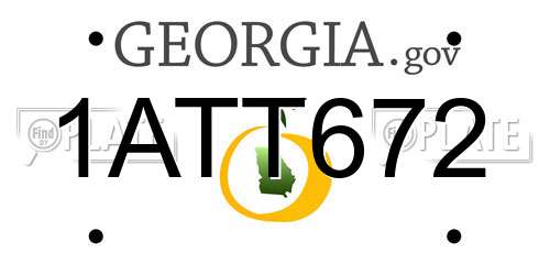 1ATT672 Georgia License Plate