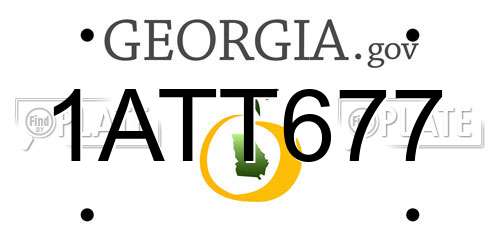 1ATT677 Georgia License Plate