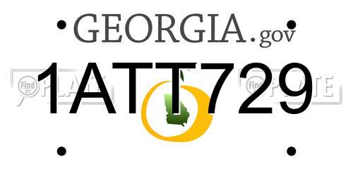 1ATT729 Georgia License Plate