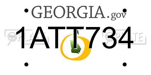1ATT734 Georgia License Plate