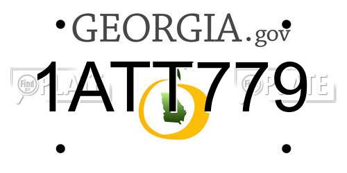 1ATT779 Georgia License Plate