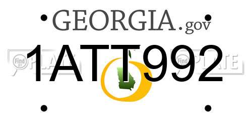 1ATT992 Georgia License Plate