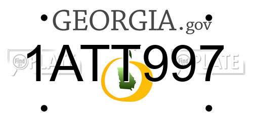 1ATT997 Georgia License Plate