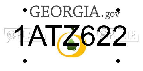 1ATZ622 Georgia License Plate