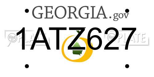 1ATZ627 Georgia License Plate