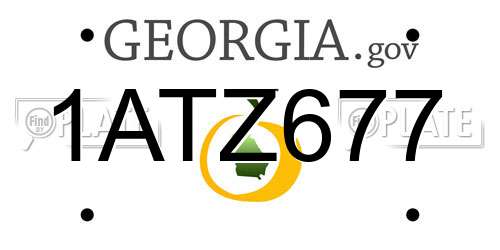 1ATZ677 Georgia License Plate