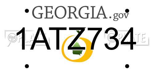 1ATZ734 Georgia License Plate
