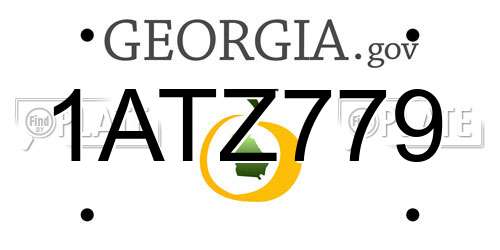 1ATZ779 Georgia License Plate