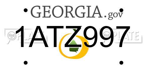 1ATZ997 Georgia License Plate