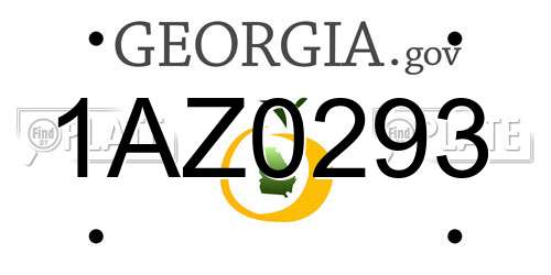 1AZ0293 Georgia License Plate
