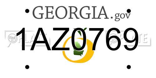 1AZ0769 Georgia License Plate