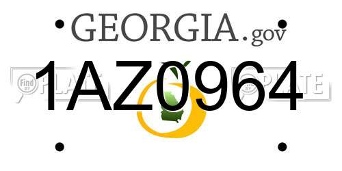 1AZ0964 Georgia License Plate