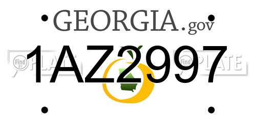 1AZ2997 Georgia License Plate