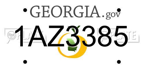 1AZ3385 Georgia License Plate