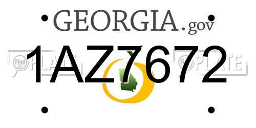 1AZ7672 Georgia License Plate