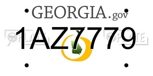 1AZ7779 Georgia License Plate