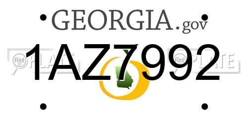 1AZ7992 Georgia License Plate