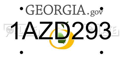 1AZD293 Georgia License Plate