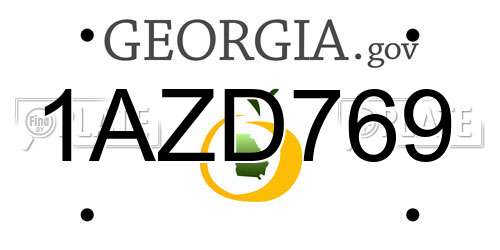 1AZD769 Georgia License Plate