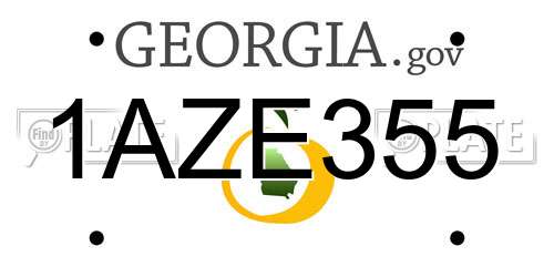 1AZE355 Georgia License Plate