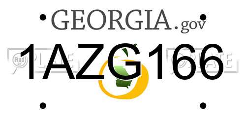1AZG166 Georgia License Plate
