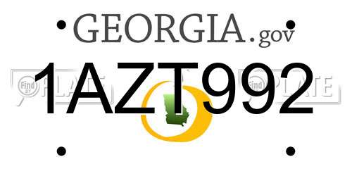 1AZT992 Georgia License Plate