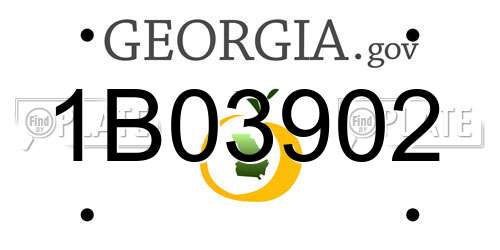 1B03902 Georgia License Plate