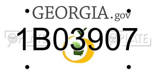 1B03907 Georgia License Plate