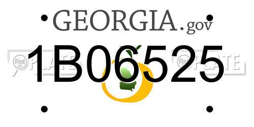 1B06525 Georgia License Plate