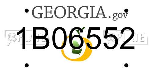 1B06552 Georgia License Plate